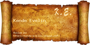 Kende Evelin névjegykártya